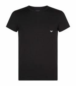 Armani Stretch Cotton Eagle T-Shirt 00020 BLACK Loungewear