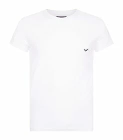 Armani Stretch Cotton Eagle T-Shirt 00010 WHITE Loungewear
