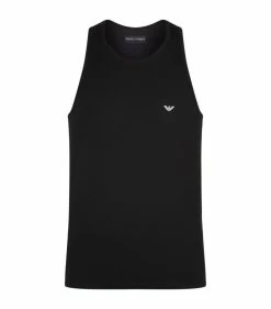 Armani Stretch Cotton Eagle Vest 00020 BLACK Pyjamas