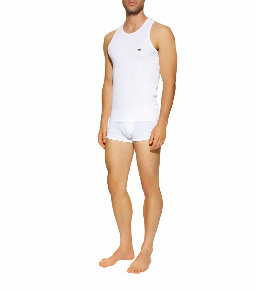 Armani Stretch Cotton Eagle Vest 00010 WHITE Loungewear 2 Armani Stretch Cotton Eagle Vest 00010 WHITE Loungewear - Image 2