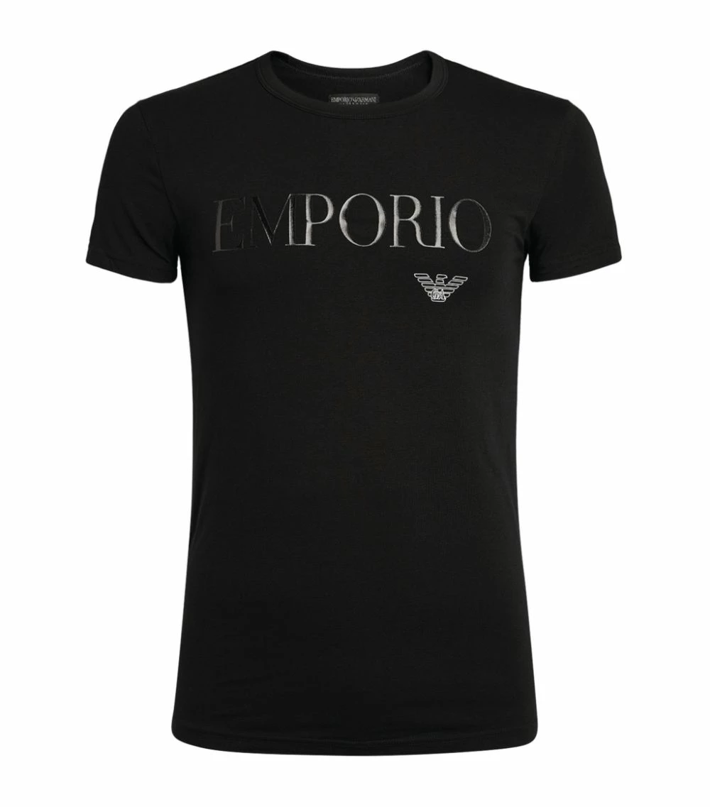 Armani Stretch Cotton Logo T-Shirt 00020-BLACK Logo T-Shirts 1 Armani Stretch Cotton Logo T-Shirt 00020-BLACK Logo T-Shirts
