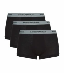 Armani Stretch Cotton Trunks (Pack of 3) 00120 - BLK Boxers